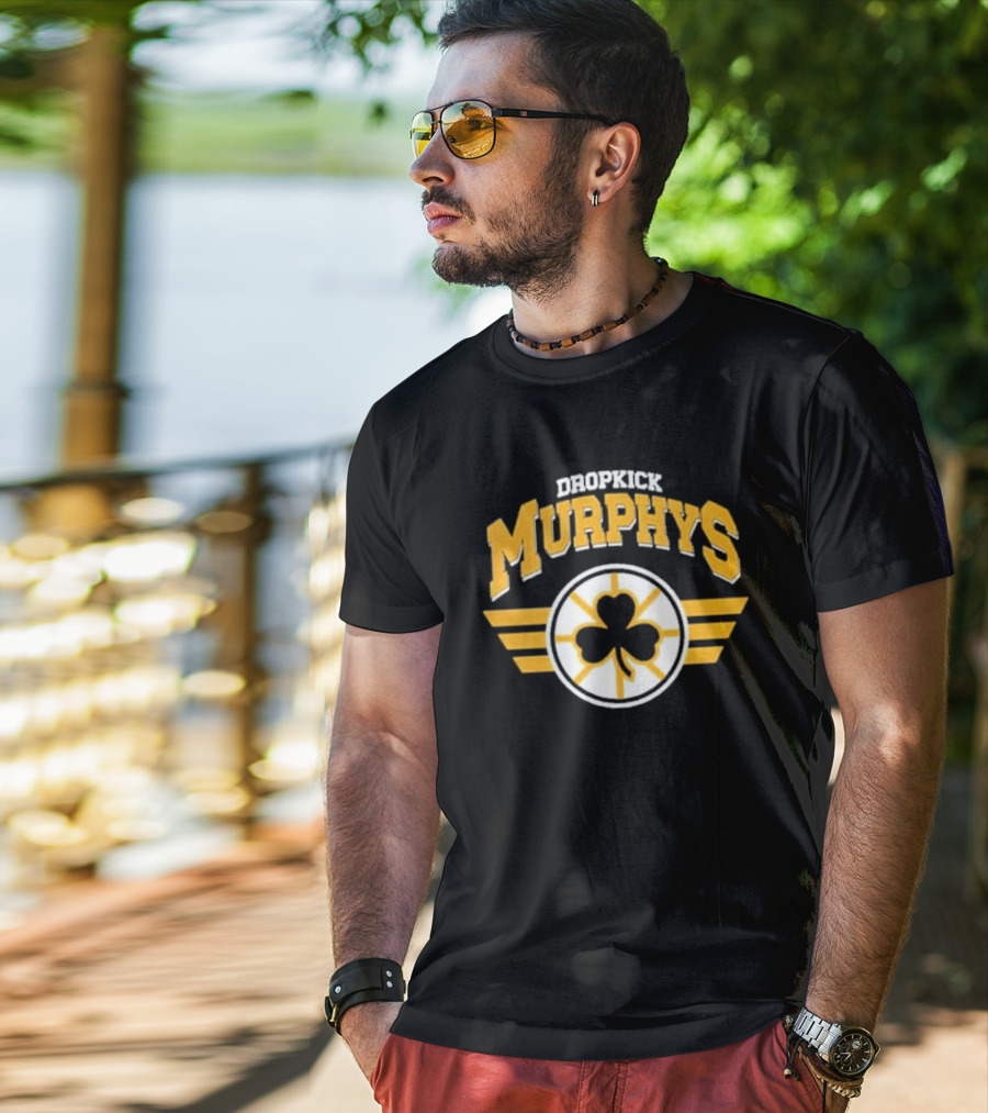 Dropkick Murphys Shamrock Winged Emblem Boston Bruins T-Shirt