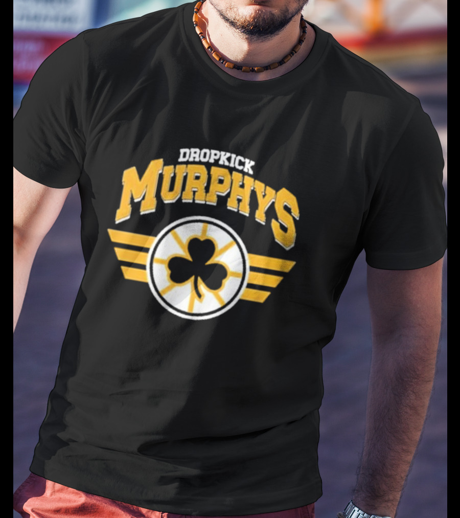 Dropkick Murphys Shamrock Winged Emblem Boston Bruins T-Shirt