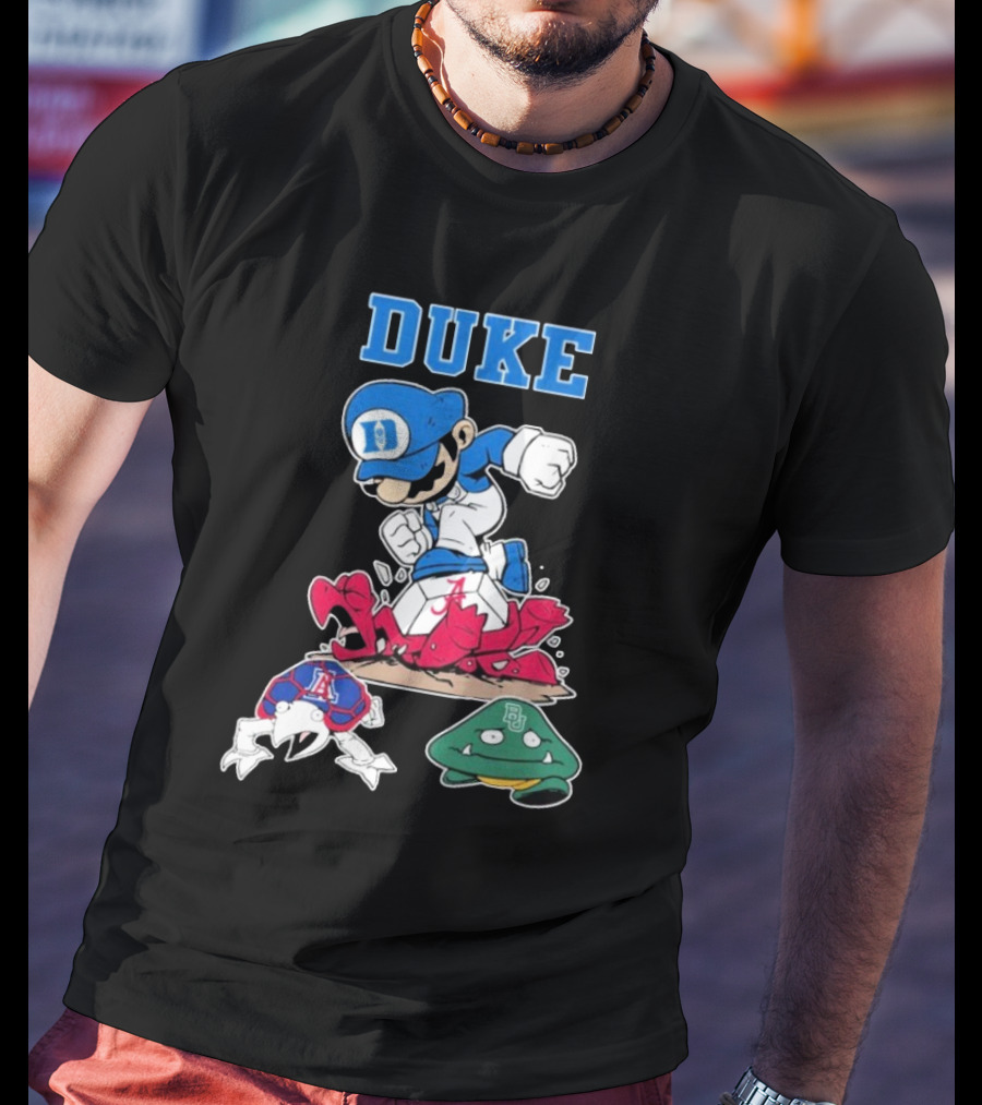 Duke Blue Devils Super Mario Crushing Arizona Wildcats Baylor T-Shirt