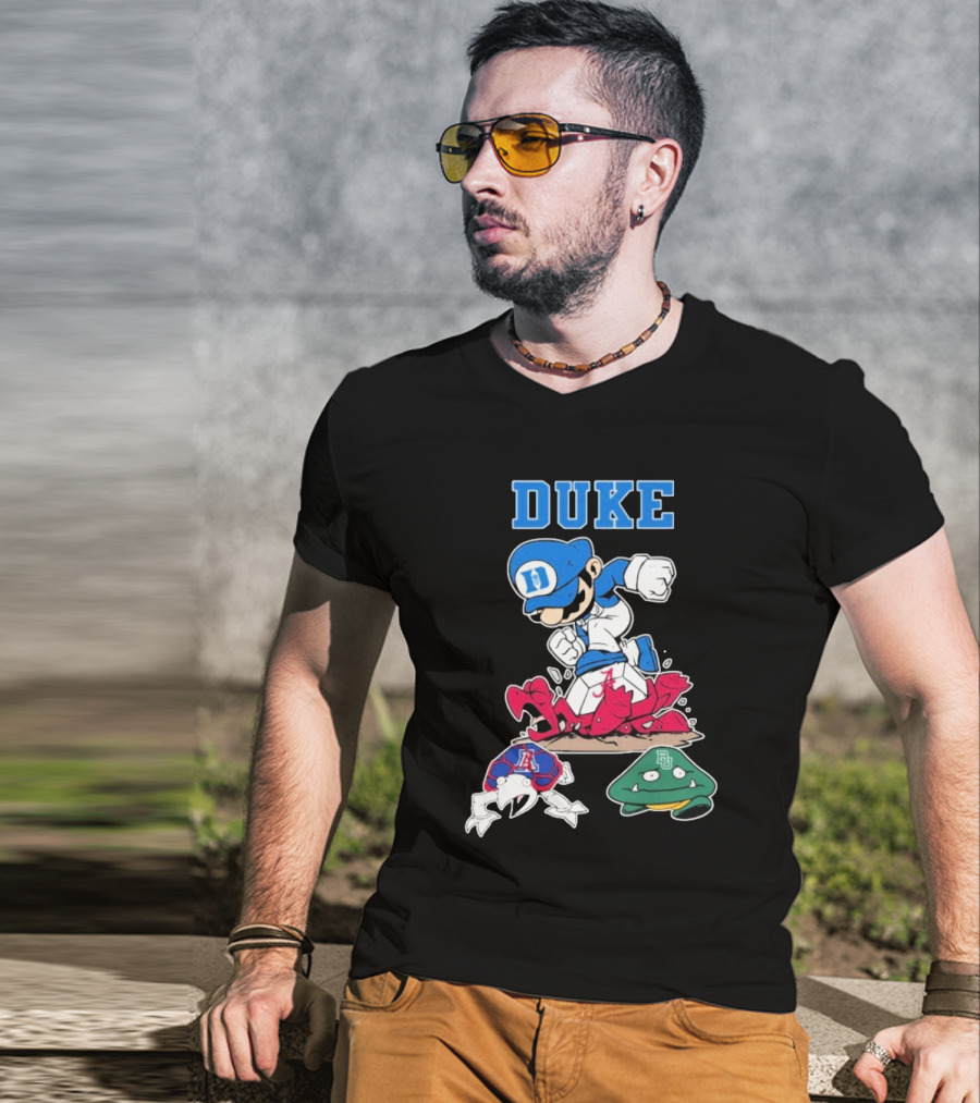 Duke Blue Devils Super Mario Crushing Arizona Wildcats Baylor T-Shirt