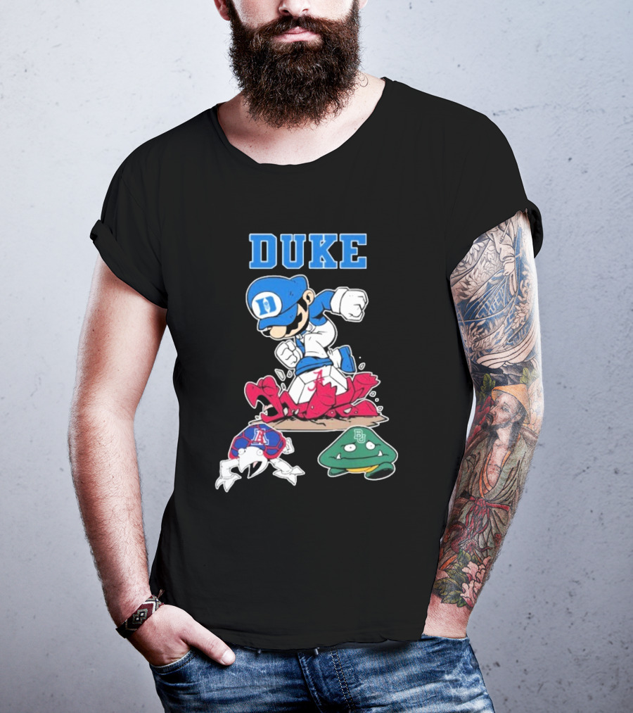 Duke Blue Devils Super Mario Crushing Arizona Wildcats Baylor T-Shirt