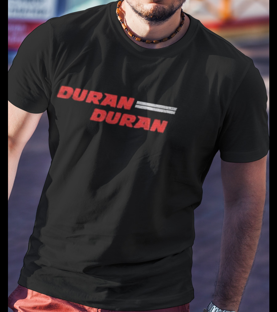 Duran Duran Classic Red Text On Textured Background T-Shirt