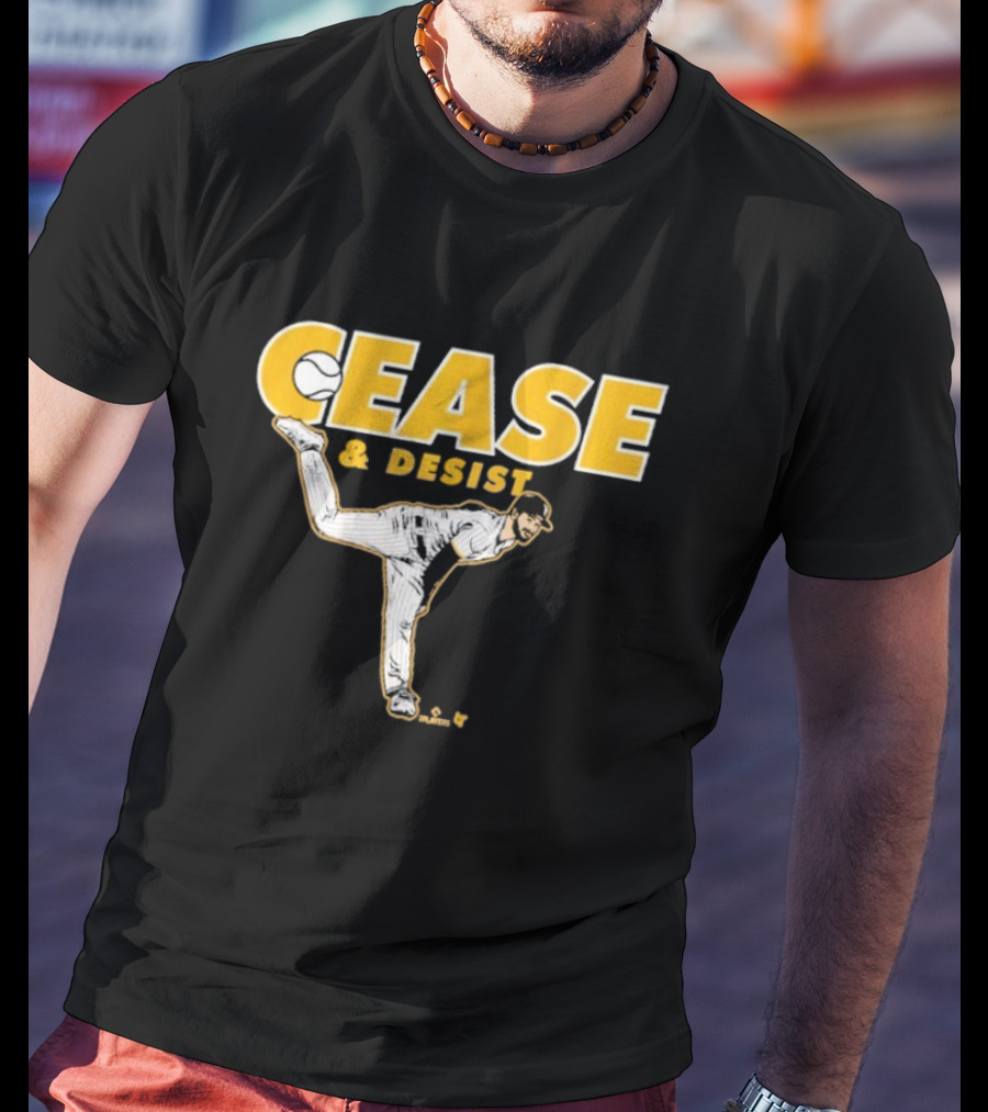Cease And Desist Baseball Player Pitching Action T-Shirt