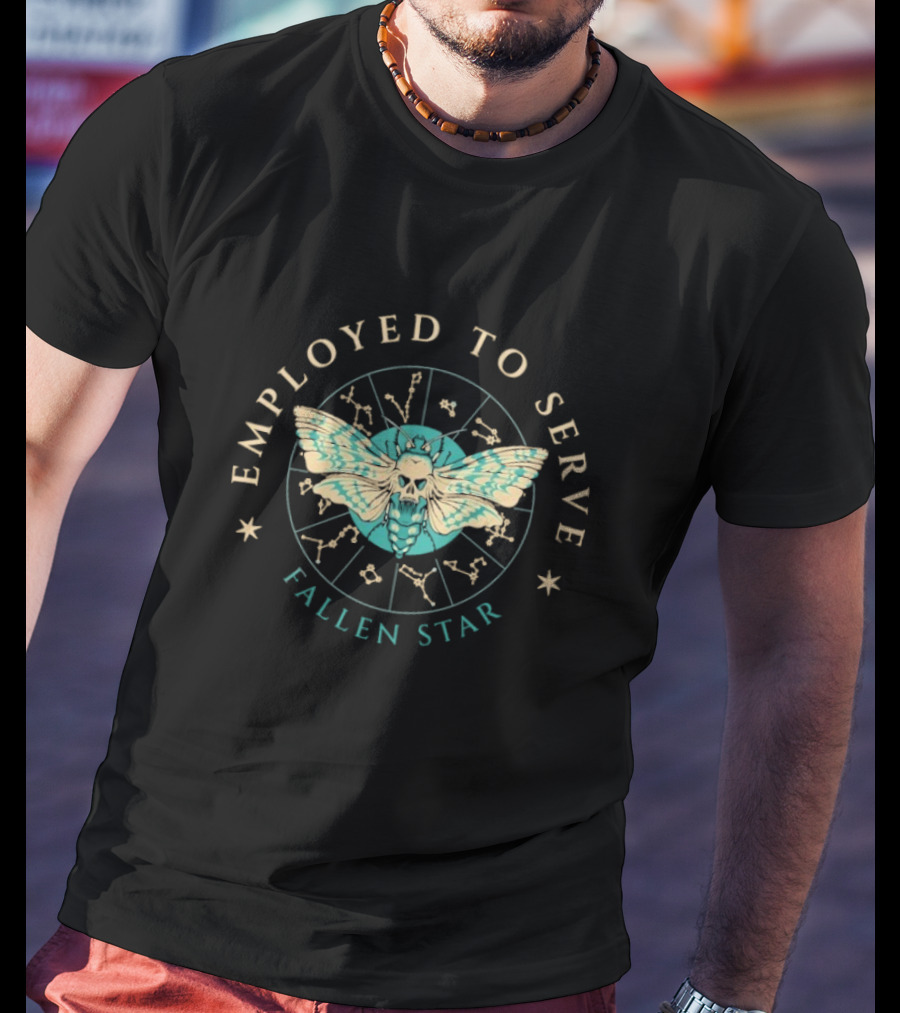 Employed To Serve Fallen Star Moth Astrology Circle T-Shirt
