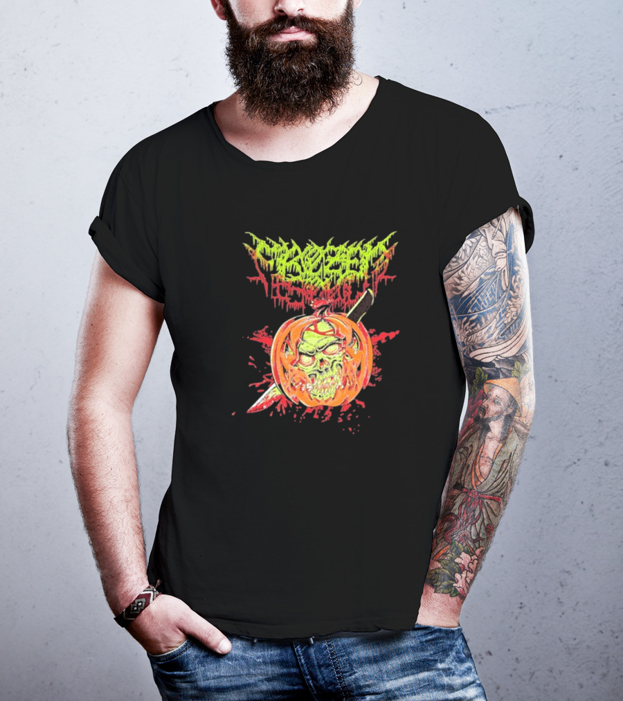Frozen Soul Pumpkin Skull Knife Horror Graphic T-Shirt