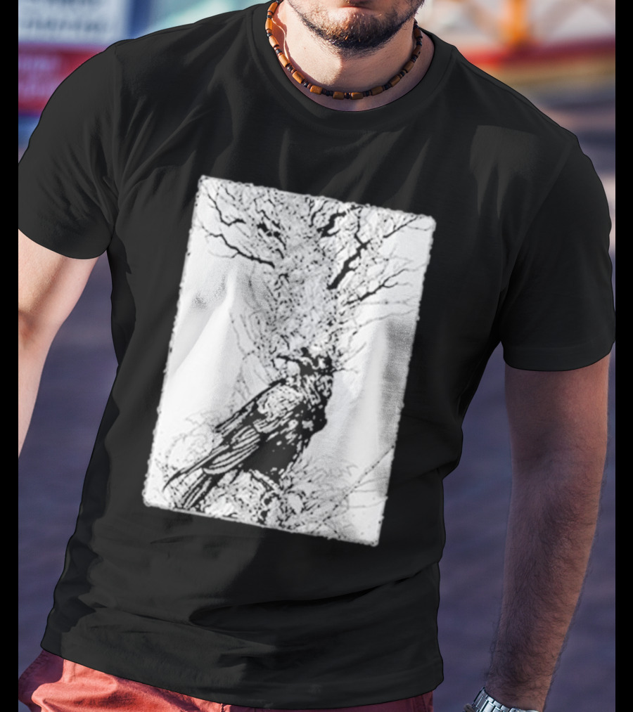 Fajar Allanda Raven Crow Art By Fajar Aeon Tree Illustration T-Shirt