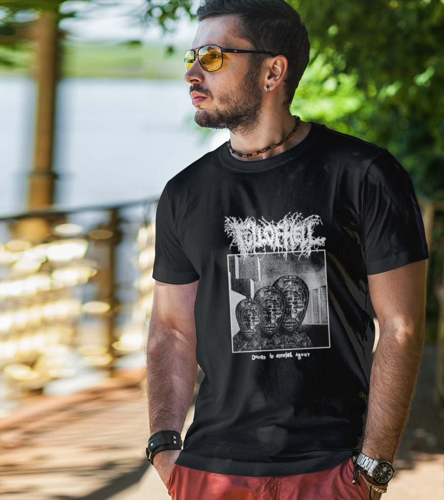 Full Of Hell Doors To Mental Agony Masked Faces Graphic T-Shirt