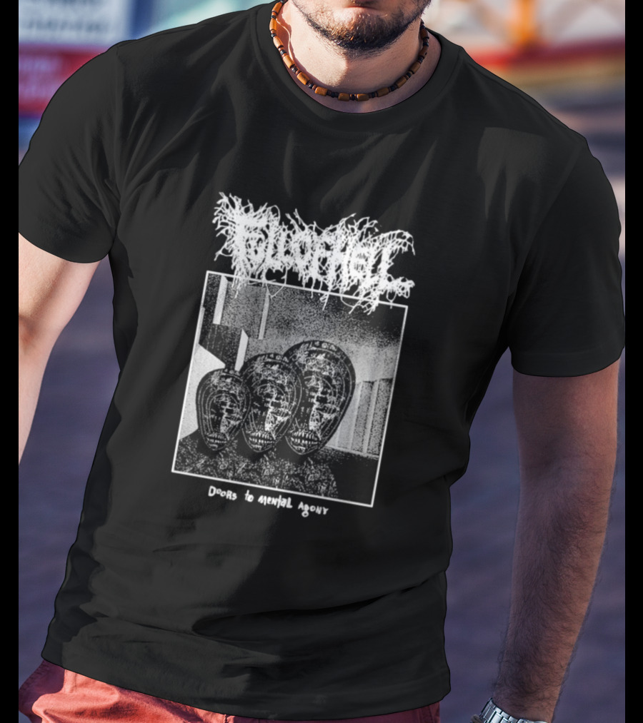 Full Of Hell Doors To Mental Agony Masked Faces Graphic T-Shirt