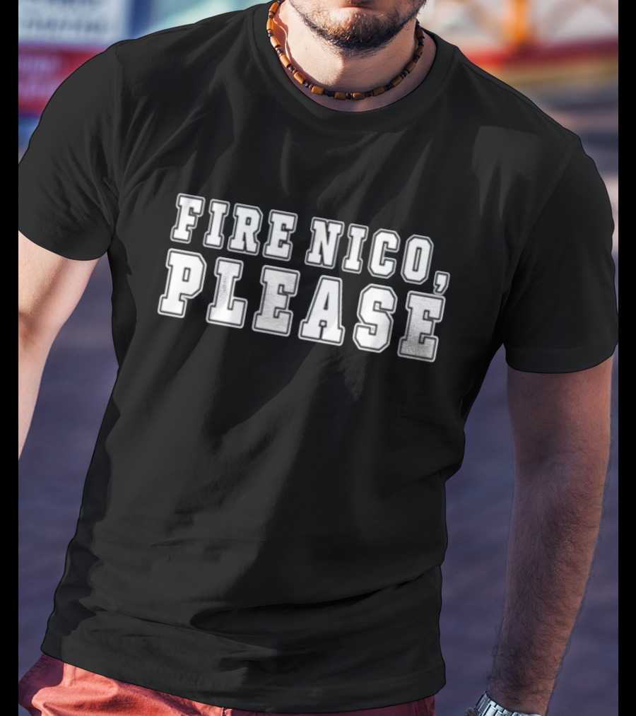 Fire Nico Please Large Block Text Statement T-Shirt