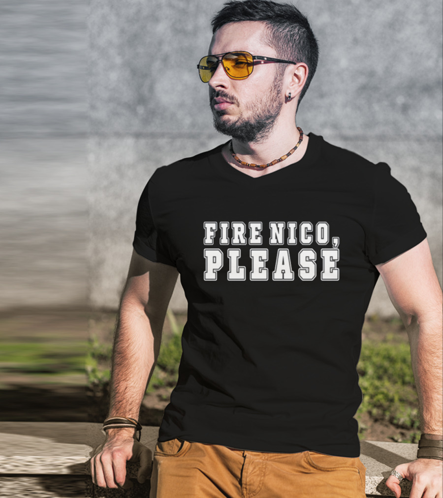 Fire Nico Please Large Block Text Statement T-Shirt
