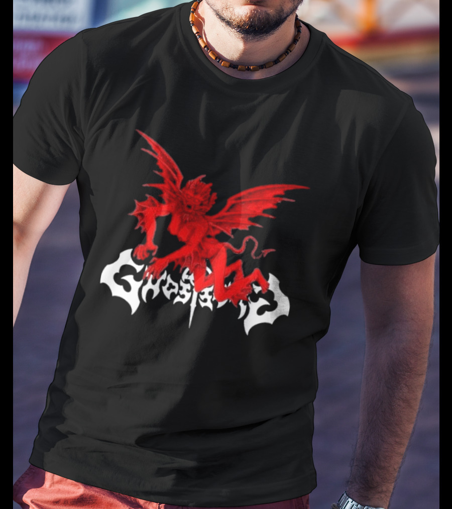 Ghost Supply Red Anarchy Angel Design USA T-Shirt