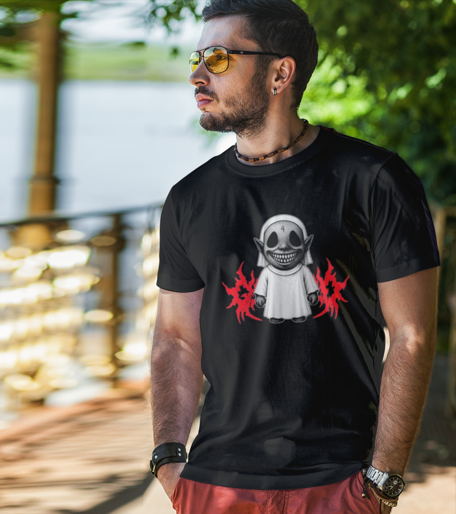 Ghost Supply Left Behind Smiling Figure With 4 Markings Retro Style T-Shirt