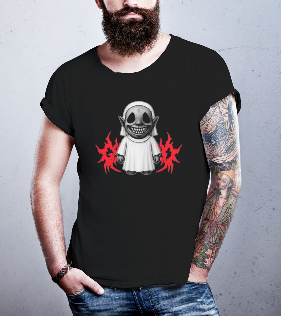 Ghost Supply Left Behind Smiling Figure With 4 Markings Retro Style T-Shirt