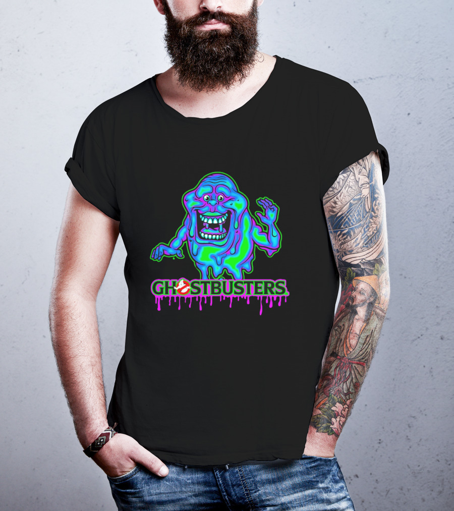 Ghostbusters Slimer Neon Little Spud Cartoon Ooze Glow T-Shirt