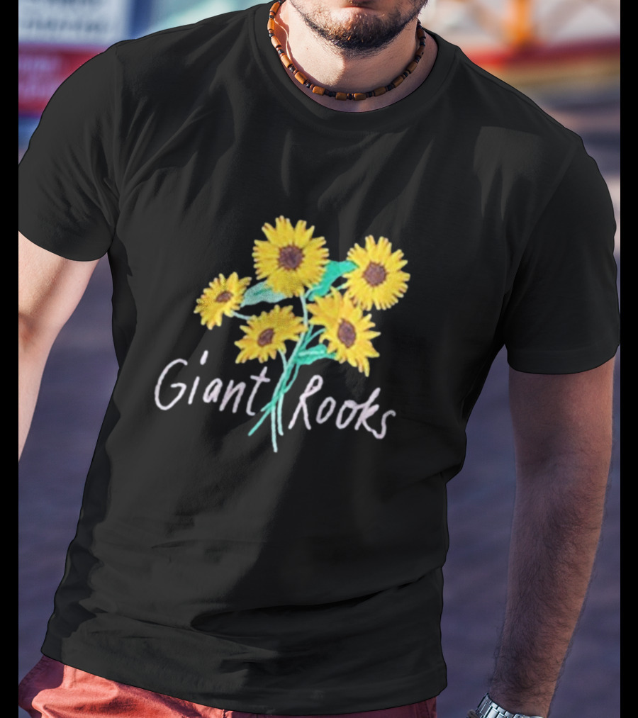Giant Rooks Sunflower Bouquet Pink Skies T-Shirt