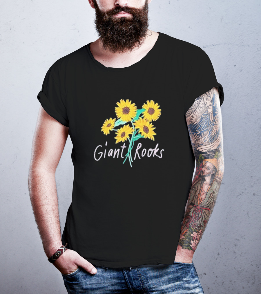 Giant Rooks Sunflower Bouquet Pink Skies T-Shirt