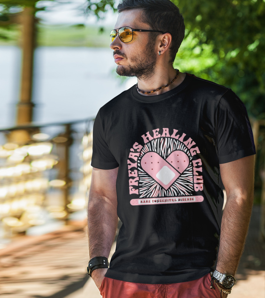 Freya's Healing Club Rare Congenital Disease Bandaid Heart T-Shirt