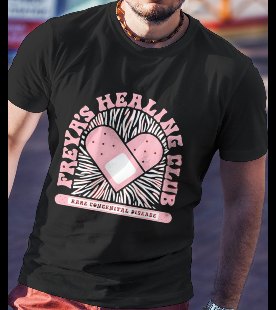 Freya's Healing Club Rare Congenital Disease Bandaid Heart T-Shirt