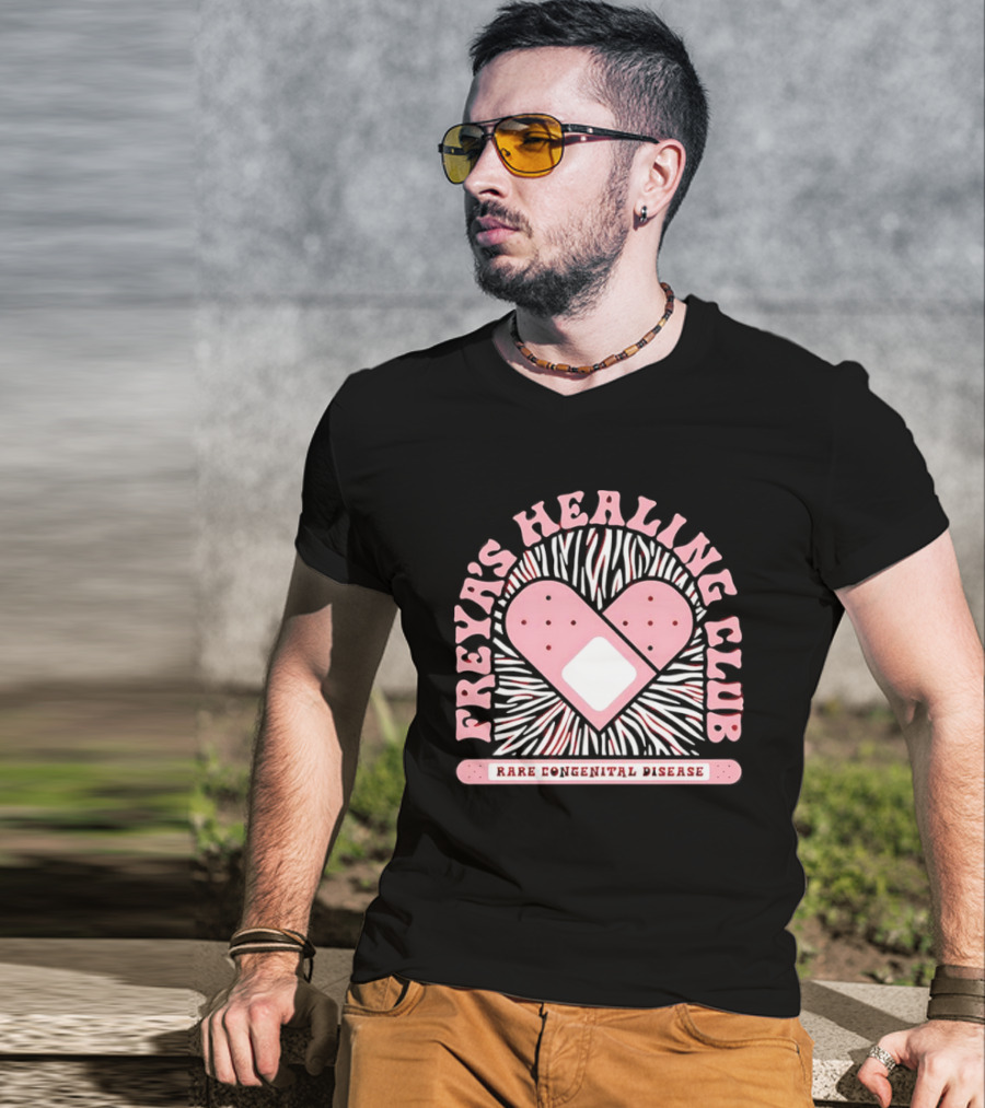 Freya's Healing Club Rare Congenital Disease Bandaid Heart T-Shirt