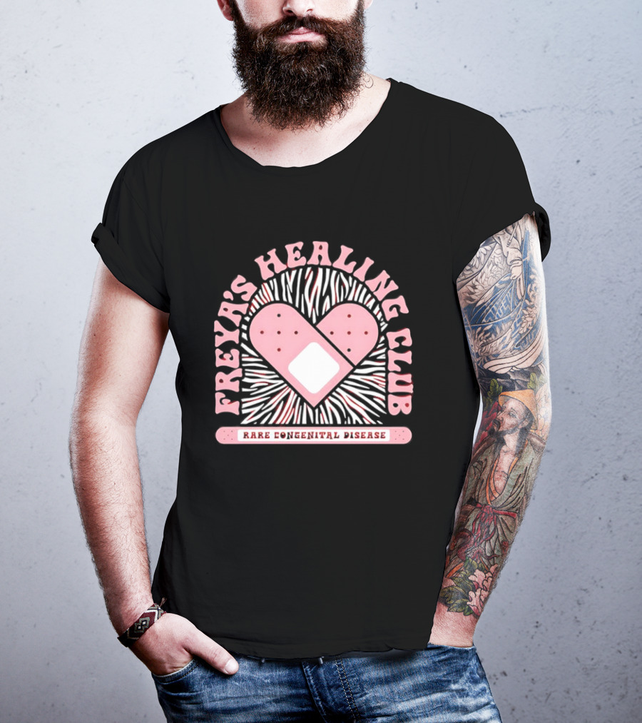 Freya's Healing Club Rare Congenital Disease Bandaid Heart T-Shirt