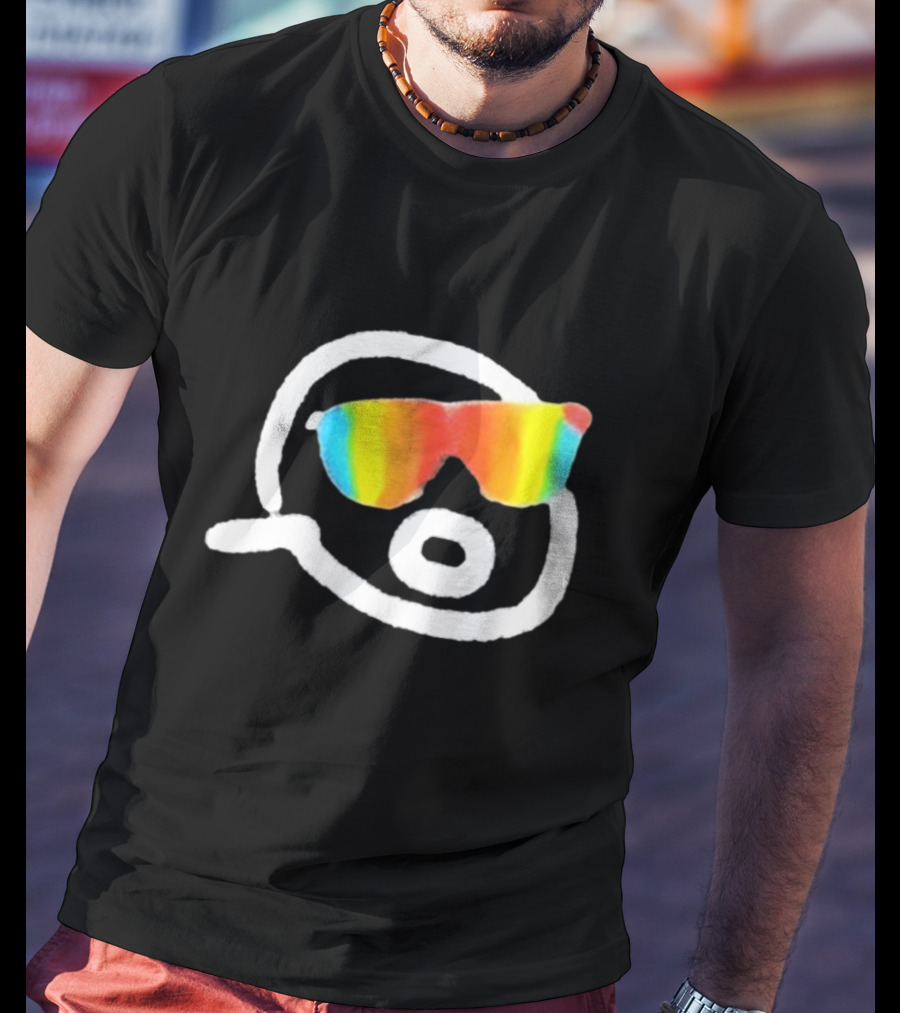 Gorklon Rainbow Sunglasses Sketch Retro Style T-Shirt
