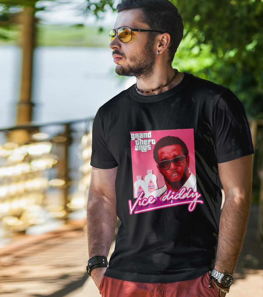 Grand Theft Anus Vice Diddy Johnson's Baby Oil Parody T-Shirt