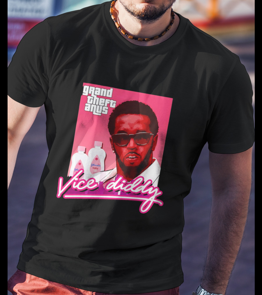 Grand Theft Anus Vice Diddy Johnson's Baby Oil Parody T-Shirt