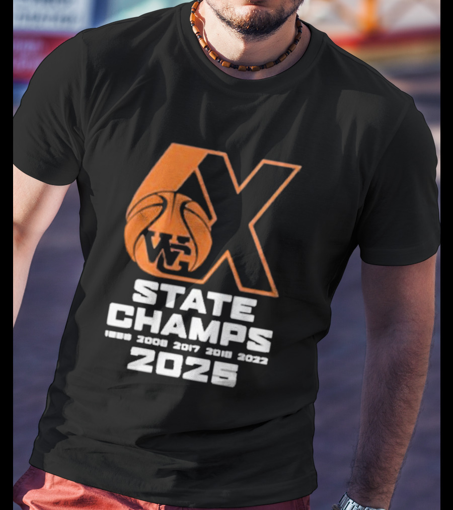 6X WG State Champs 2025 With Basketball Graphic T-Shirt