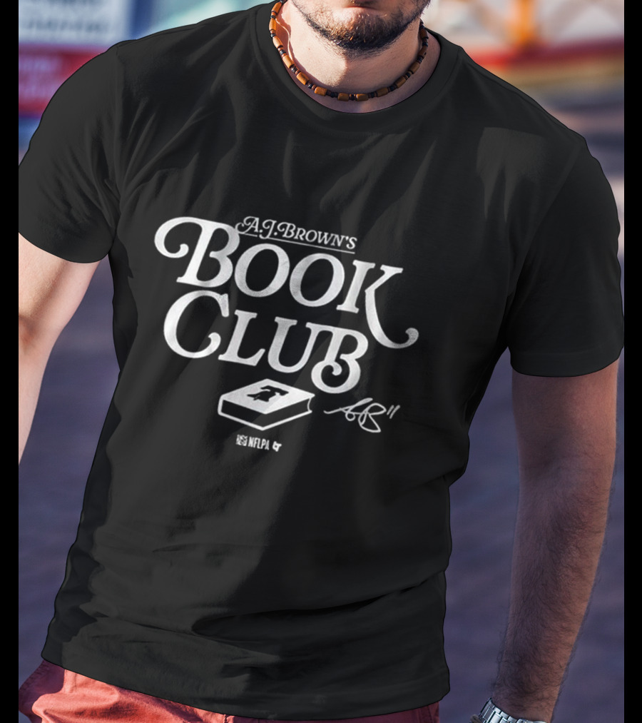A.J. Brown’s Book Club Signature With Stylized Book And Number 11 T-Shirt