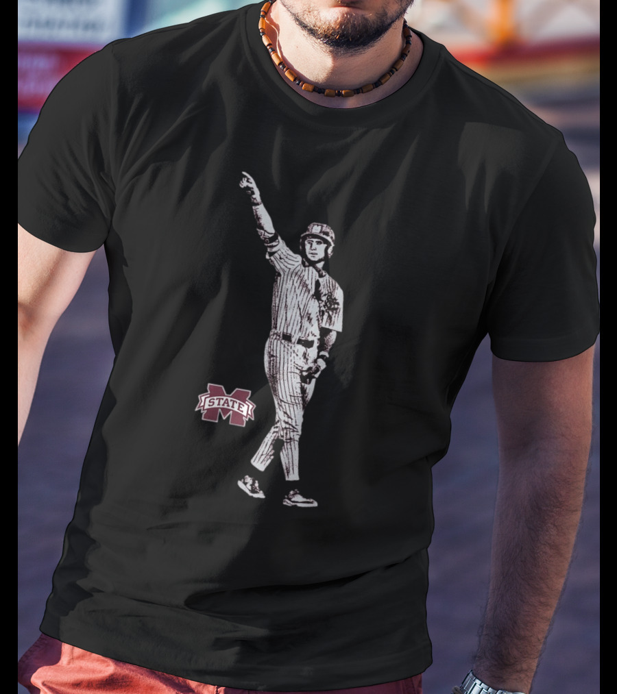 Ace Reese Mississippi State Bulldogs Baseball Illustrated Maroon NCAA 2025 T-Shirt