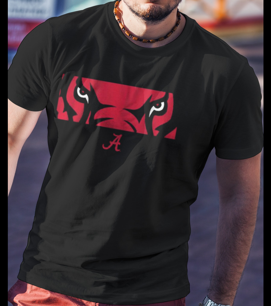 Alabama Crimson Tide Big Al Mascot Eyes With Iconic Red A T-Shirt