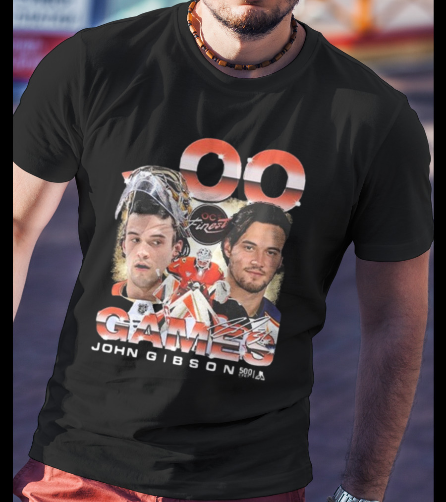 Anaheim Ducks John Gibson 500 Games Milestone Commemoration T-Shirt