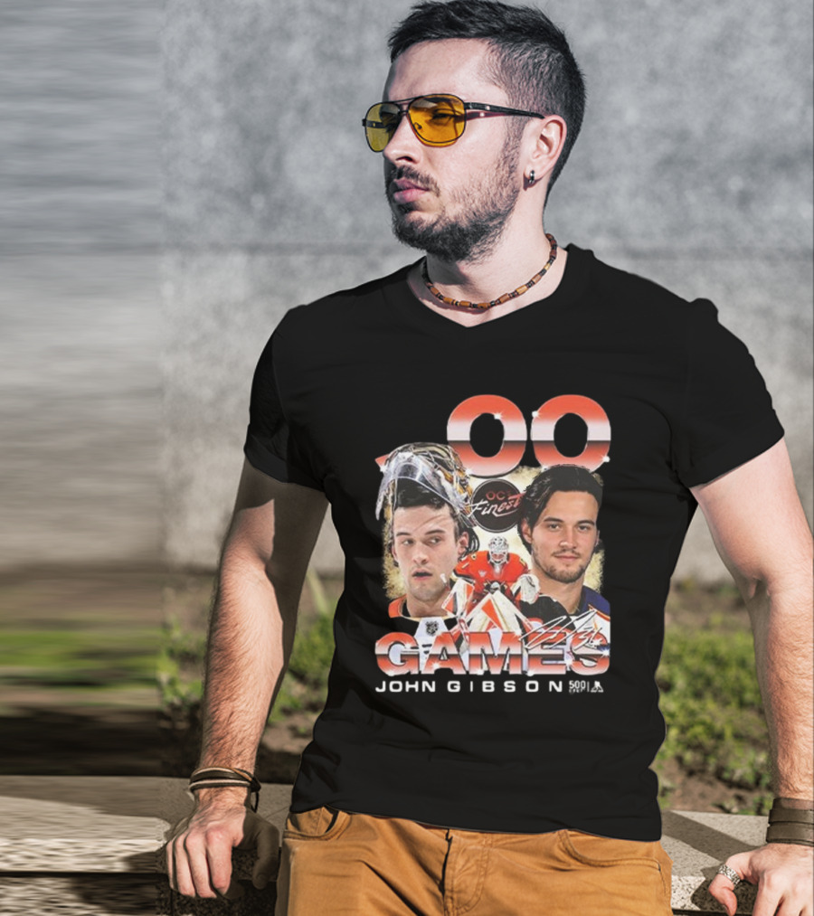 Anaheim Ducks John Gibson 500 Games Milestone Commemoration T-Shirt