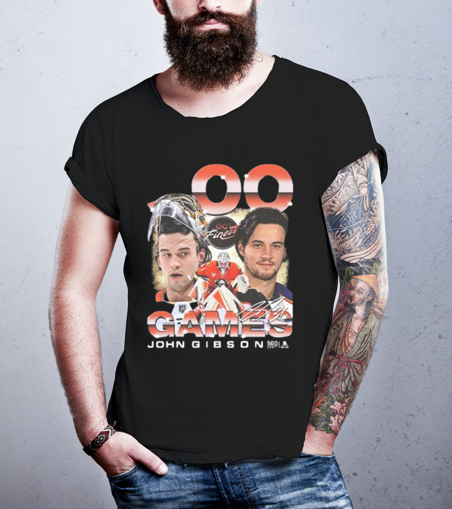 Anaheim Ducks John Gibson 500 Games Milestone Commemoration T-Shirt