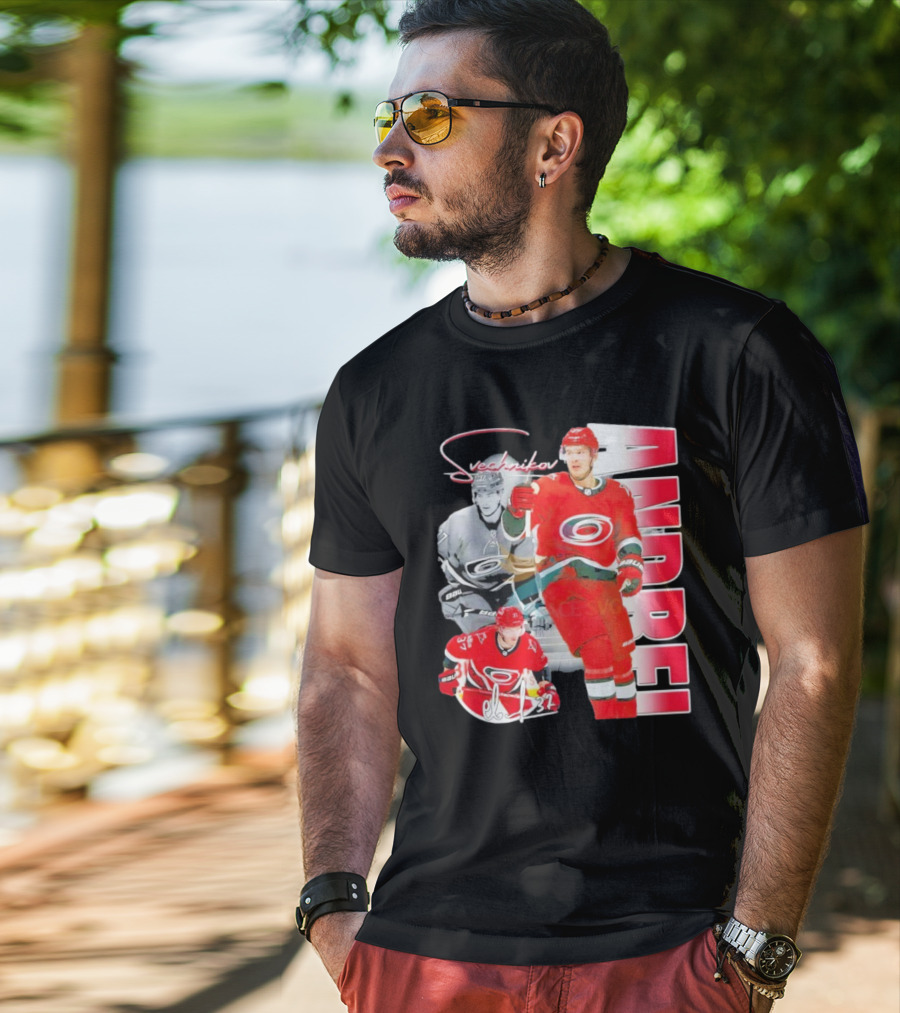 Andrei Svechnikov Carolina Hurricanes NHL Player 37 Signature T-Shirt