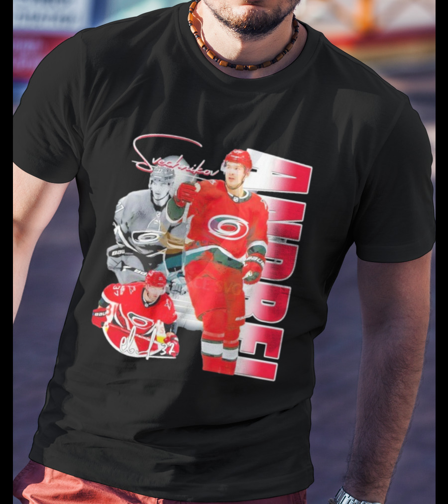 Andrei Svechnikov Carolina Hurricanes NHL Player 37 Signature T-Shirt