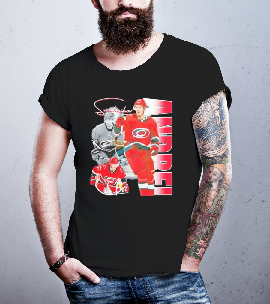 Andrei Svechnikov Carolina Hurricanes NHL Player 37 Signature T-Shirt