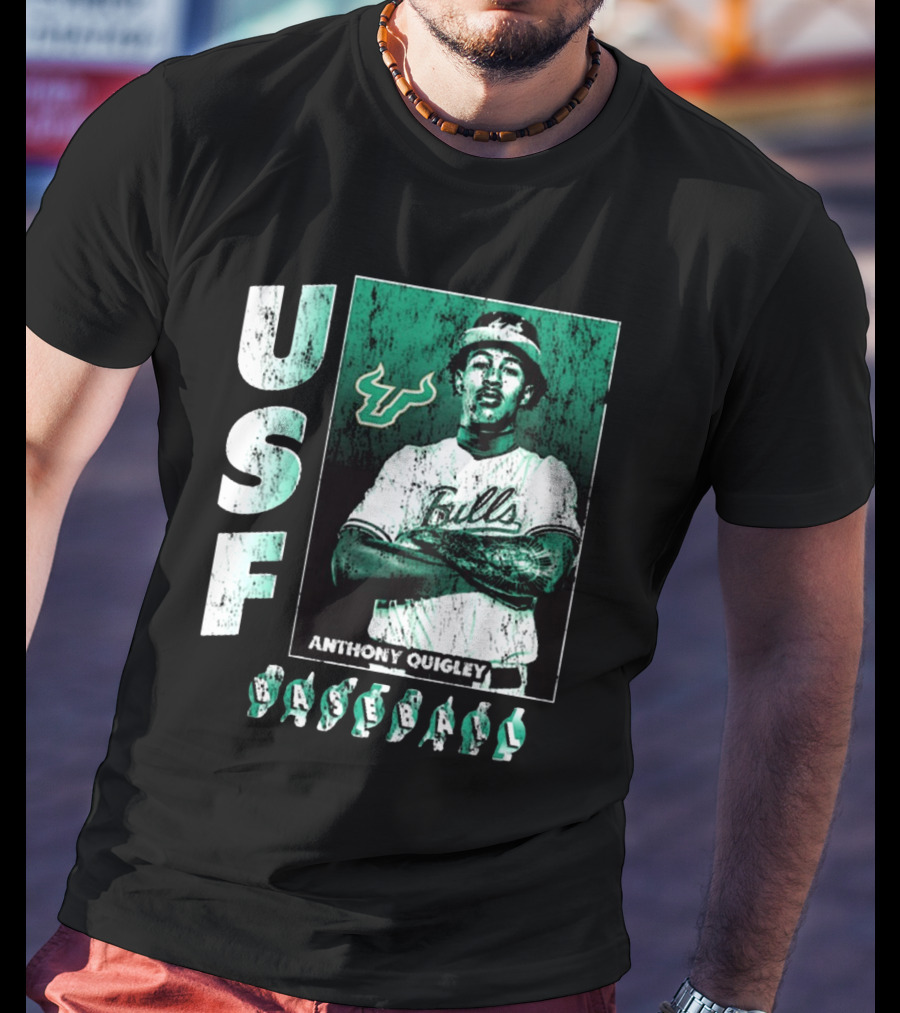 USF Bulls Anthony Quigley Baseball Vintage NCAA Division I T-Shirt