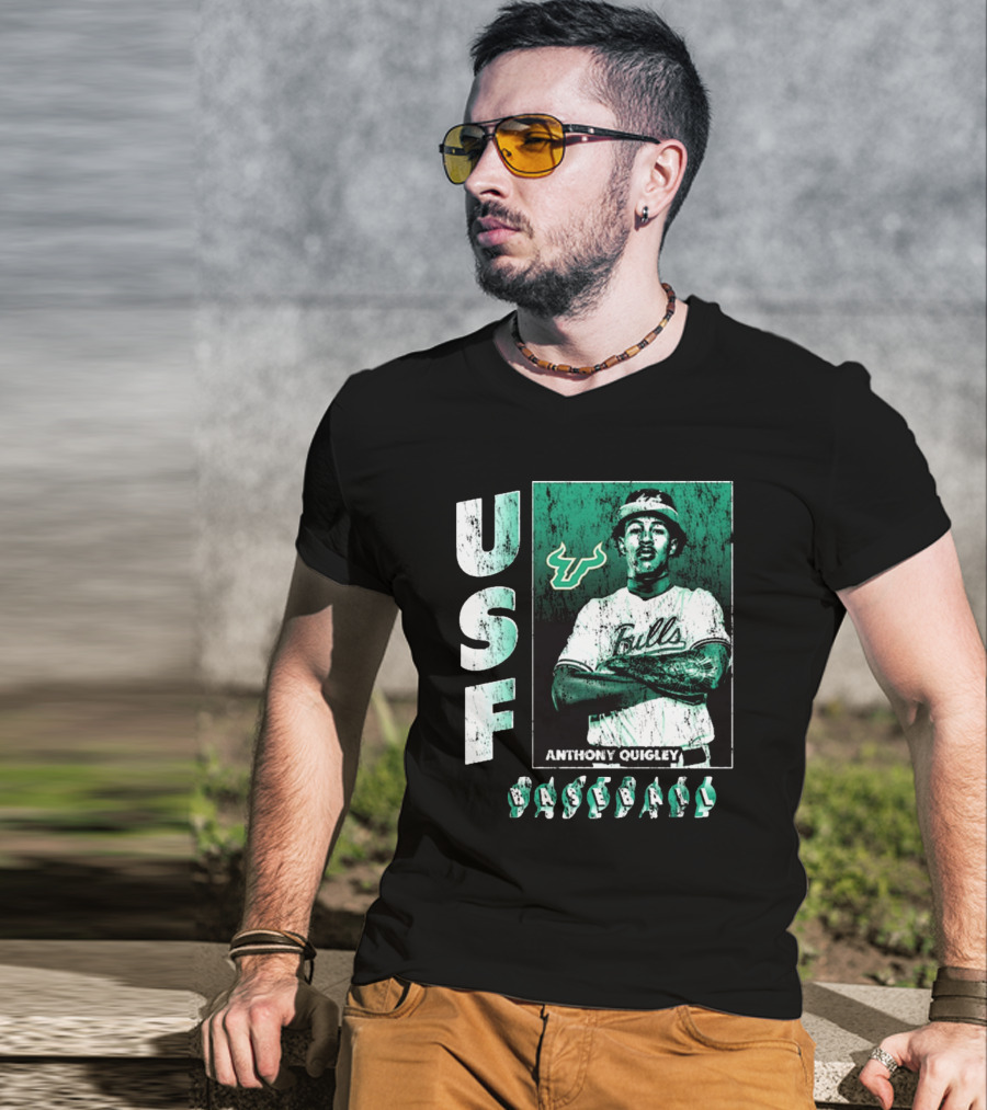 USF Bulls Anthony Quigley Baseball Vintage NCAA Division I T-Shirt
