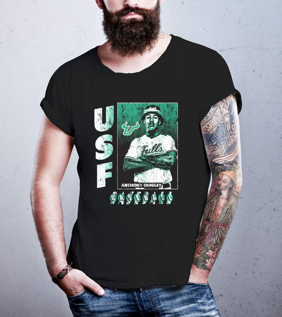 USF Bulls Anthony Quigley Baseball Vintage NCAA Division I T-Shirt
