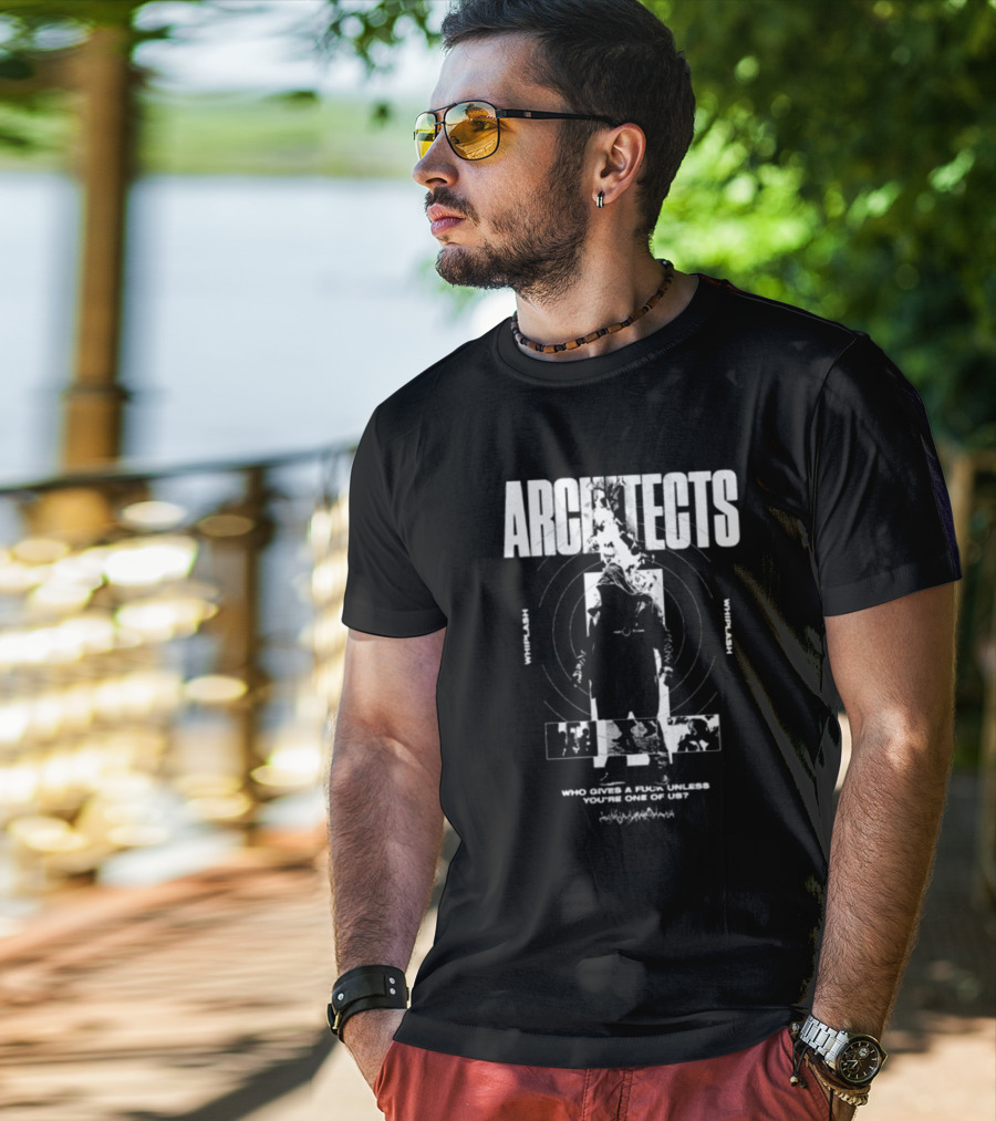 Architects Whiplash Flame Target Circles And Who Cries A Flame Fades You’re One Of Us Text T-Shirt