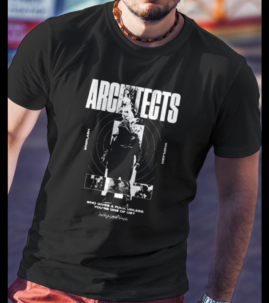 Architects Whiplash Flame Target Circles And Who Cries A Flame Fades You’re One Of Us Text T-Shirt
