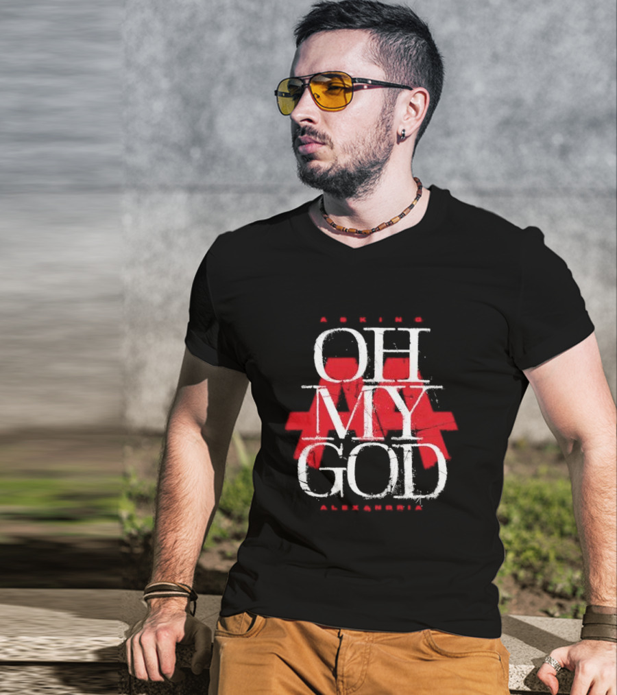 Asking Alexandria Oh My God Red Text Design AA T-Shirt