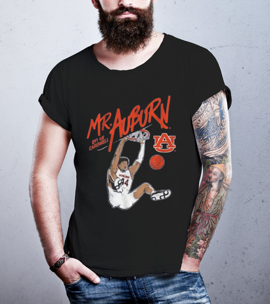 Auburn Basketball Dylan Cardwell Mr. Auburn Slam Dunk Graphic T-Shirt