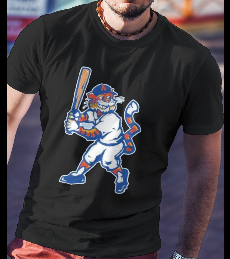 Auburn Tigers Aubie Baseball Mascot Holding Bat T-Shirt