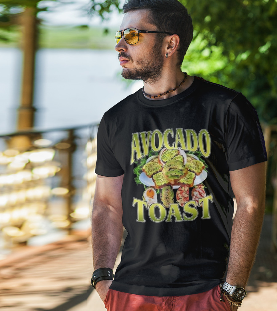 Avocado Toast Assorted Toppings Food Art T-Shirt