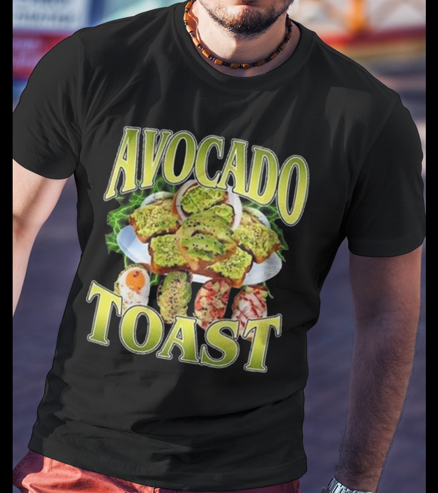 Avocado Toast Assorted Toppings Food Art T-Shirt