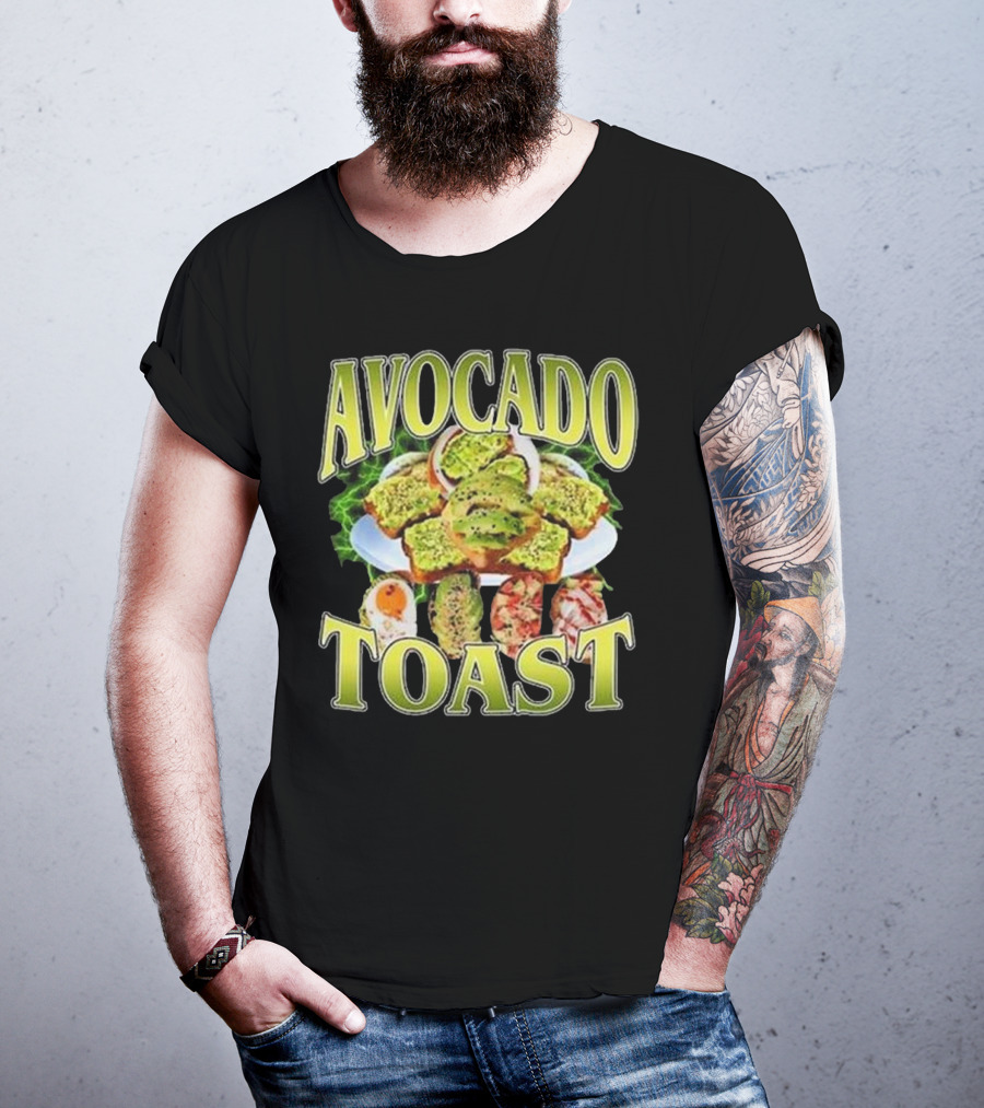 Avocado Toast Assorted Toppings Food Art T-Shirt
