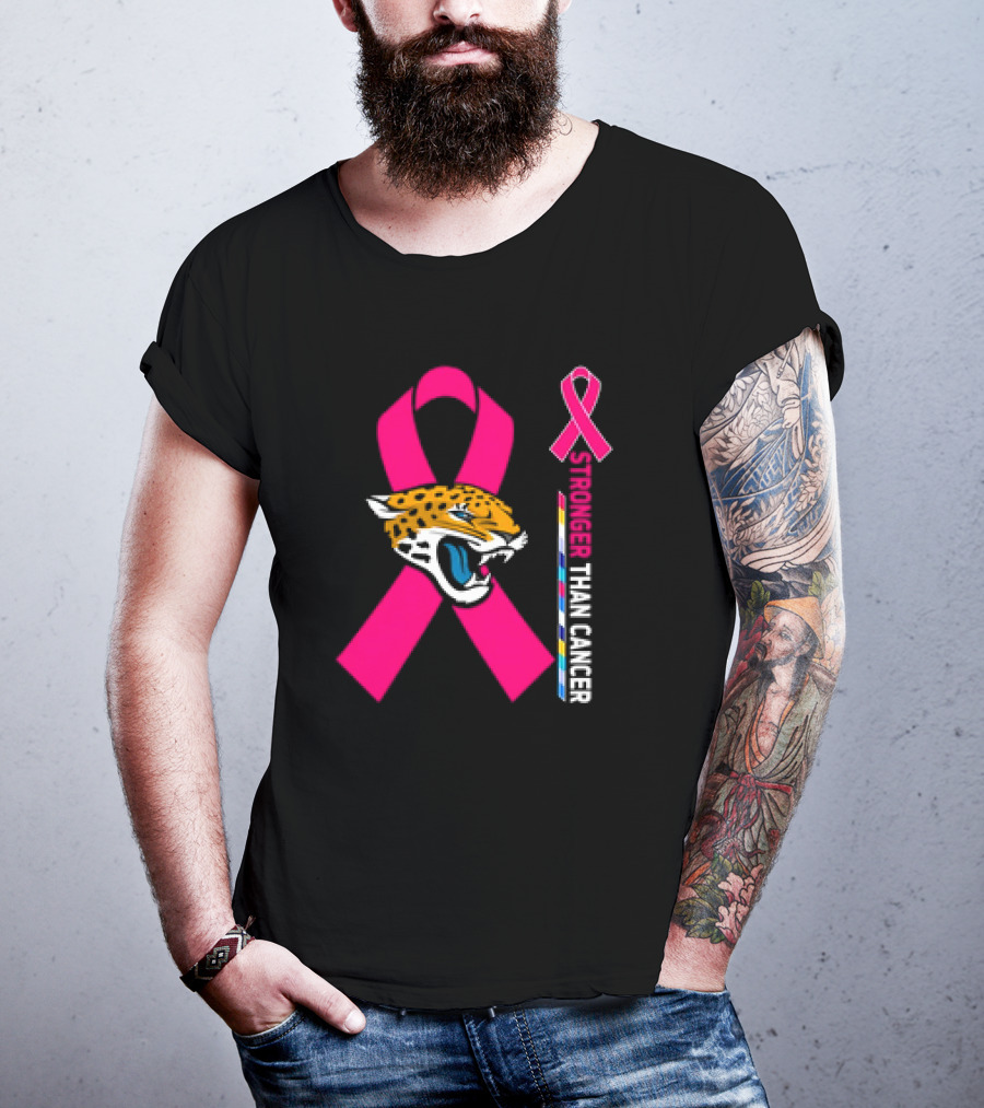 Awareness Stronger Than Cancer Pink Ribbon Jacksonville Jaguars T-Shirt