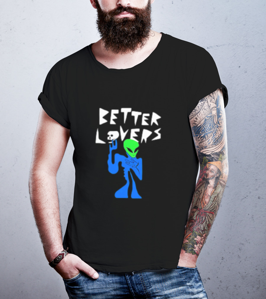 BETTER LOVERS ALIEN CHARACTER BLUE AND GREEN T-Shirt